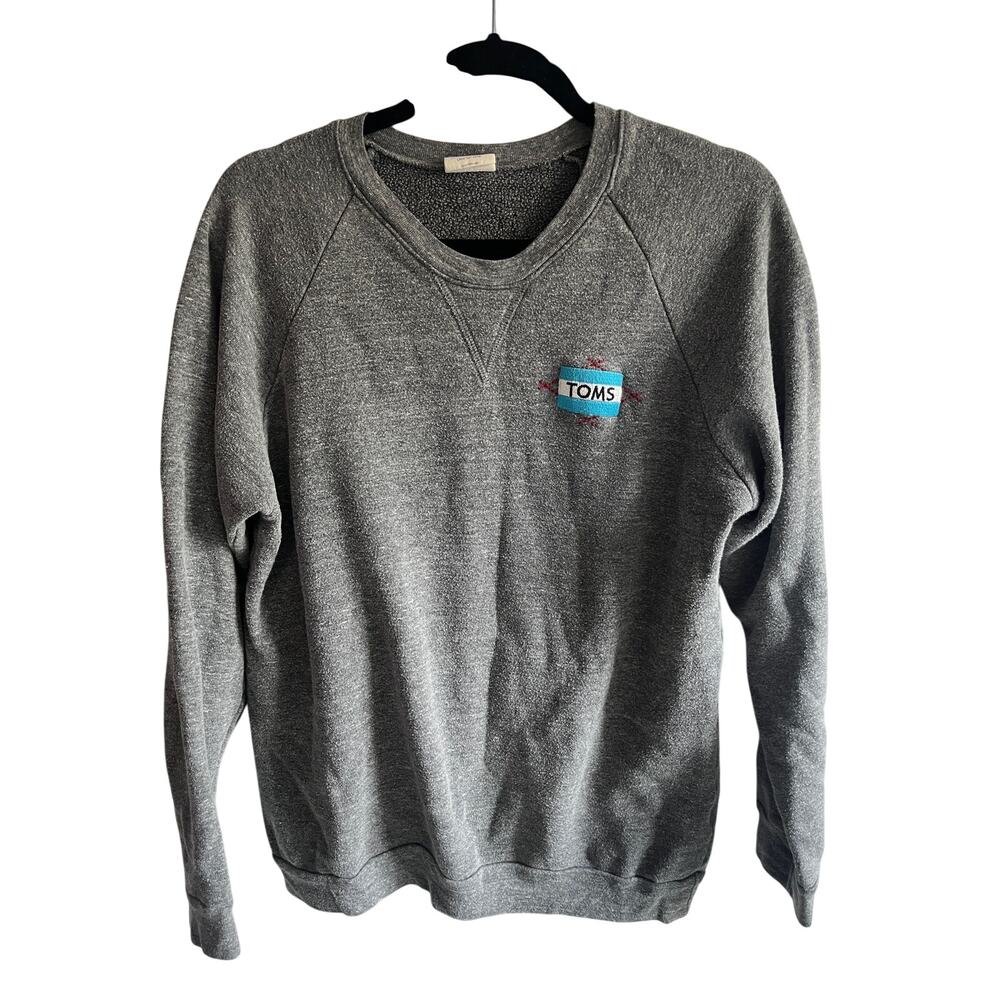 Toms shoes crew sweatshirt gray size large